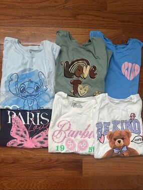 Girl short sleeve T-shirts Lot of 6 Disney/Gap/ Children Place.